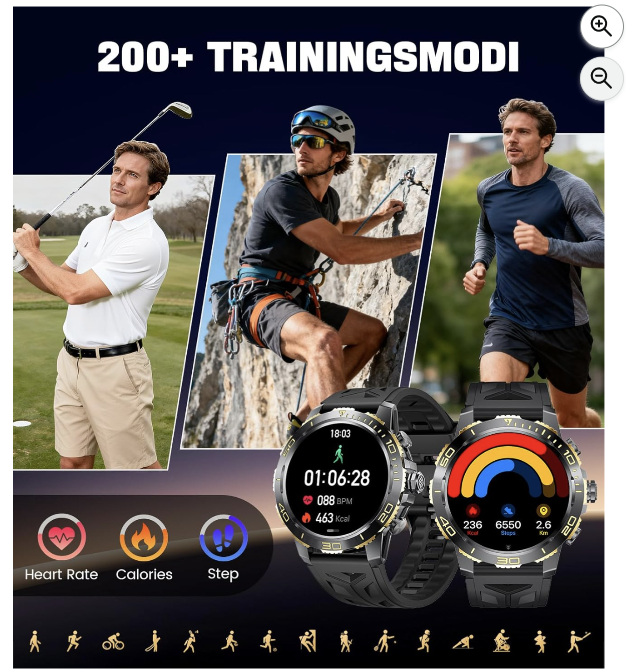CHOOSETIME montre connectee 200+ modes sport frequence cardiaque