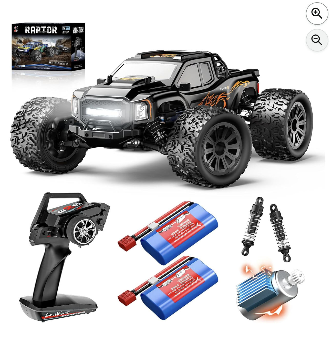 Voiture télécommandée Cirmine 4x4 Monster Truck avec double batterie et télécommande