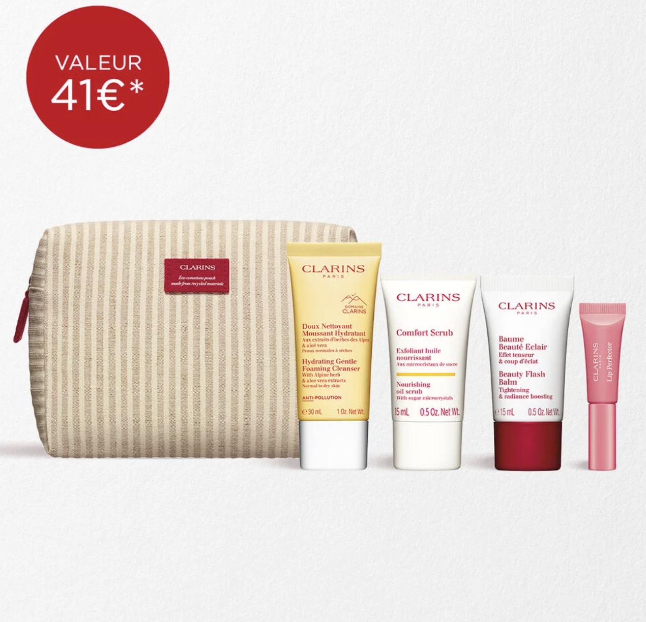 Trousse découverte Clarins Mes Essentiels Beauté valeur 41€ à 30€