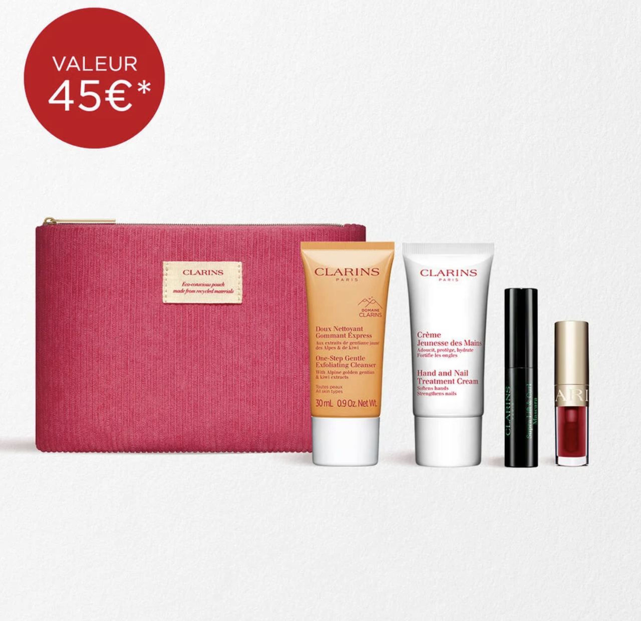 Trousse Clarins Sublime Confort et Beauté avec mascara et Lip Oil