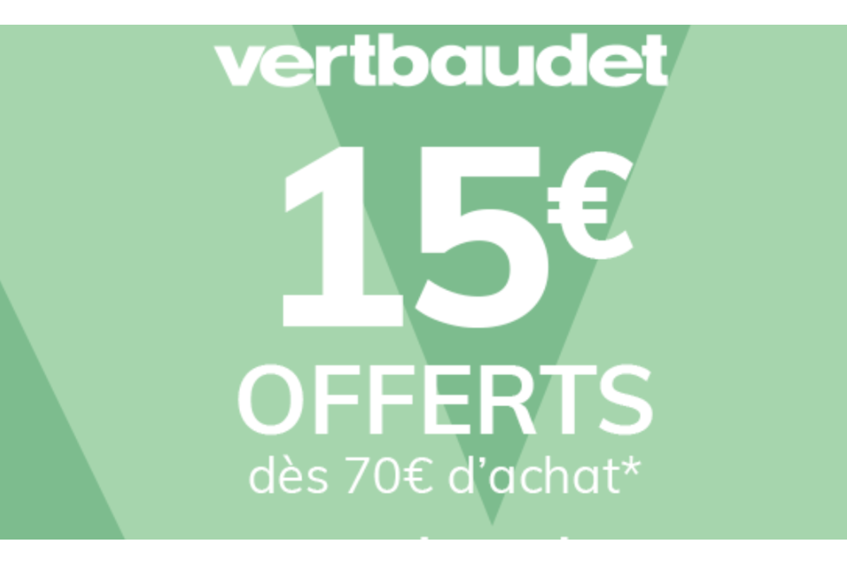 Code promo Vertbaudet -15€ dès 70€ via La Boîte Rose mai 2026 + -50% sélection + livraison gratuite 29€