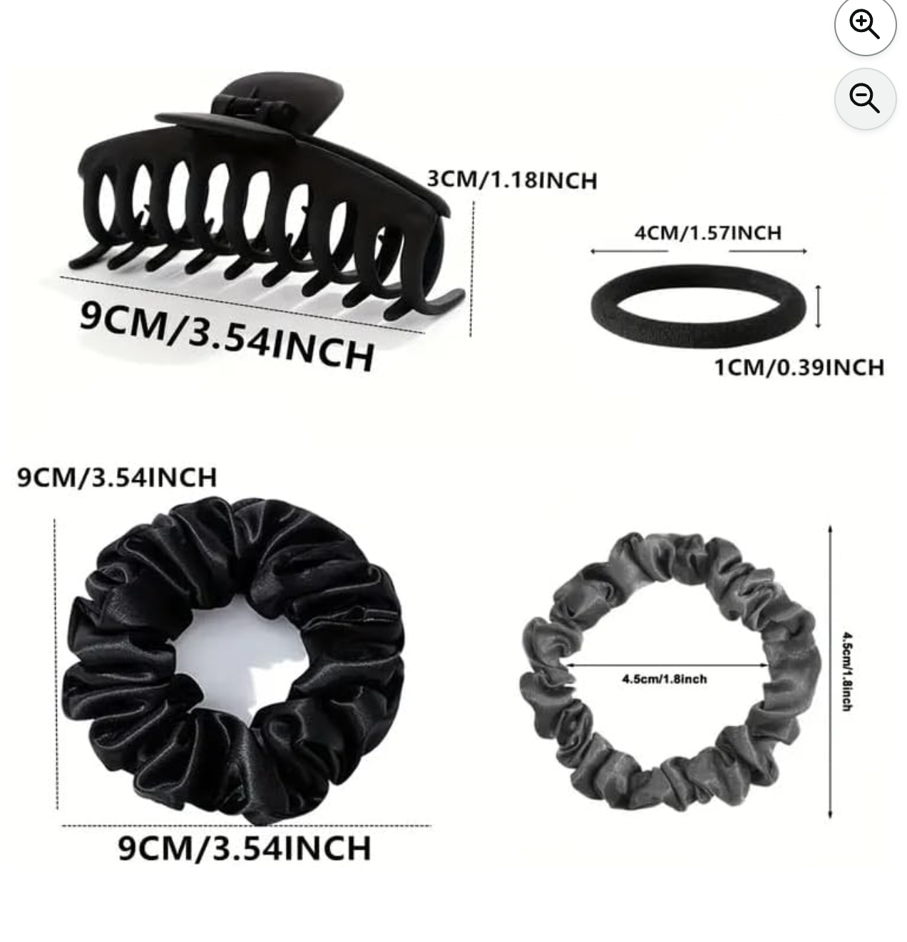 Coffret accessoires cheveux dimensions pinces chouchous elastiques