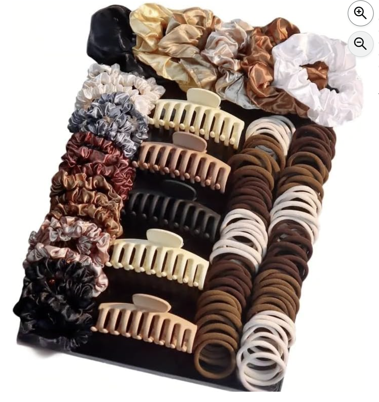 Coffret 79 accessoires cheveux elastiques chouchous satin et pinces