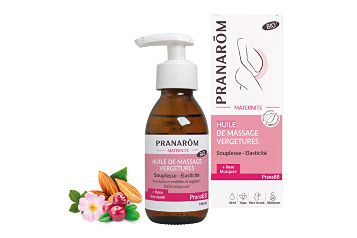 Pranarom PranaBB Huile Vergetures grossesse 100 ml bio rose musquee cranberry argan vegan