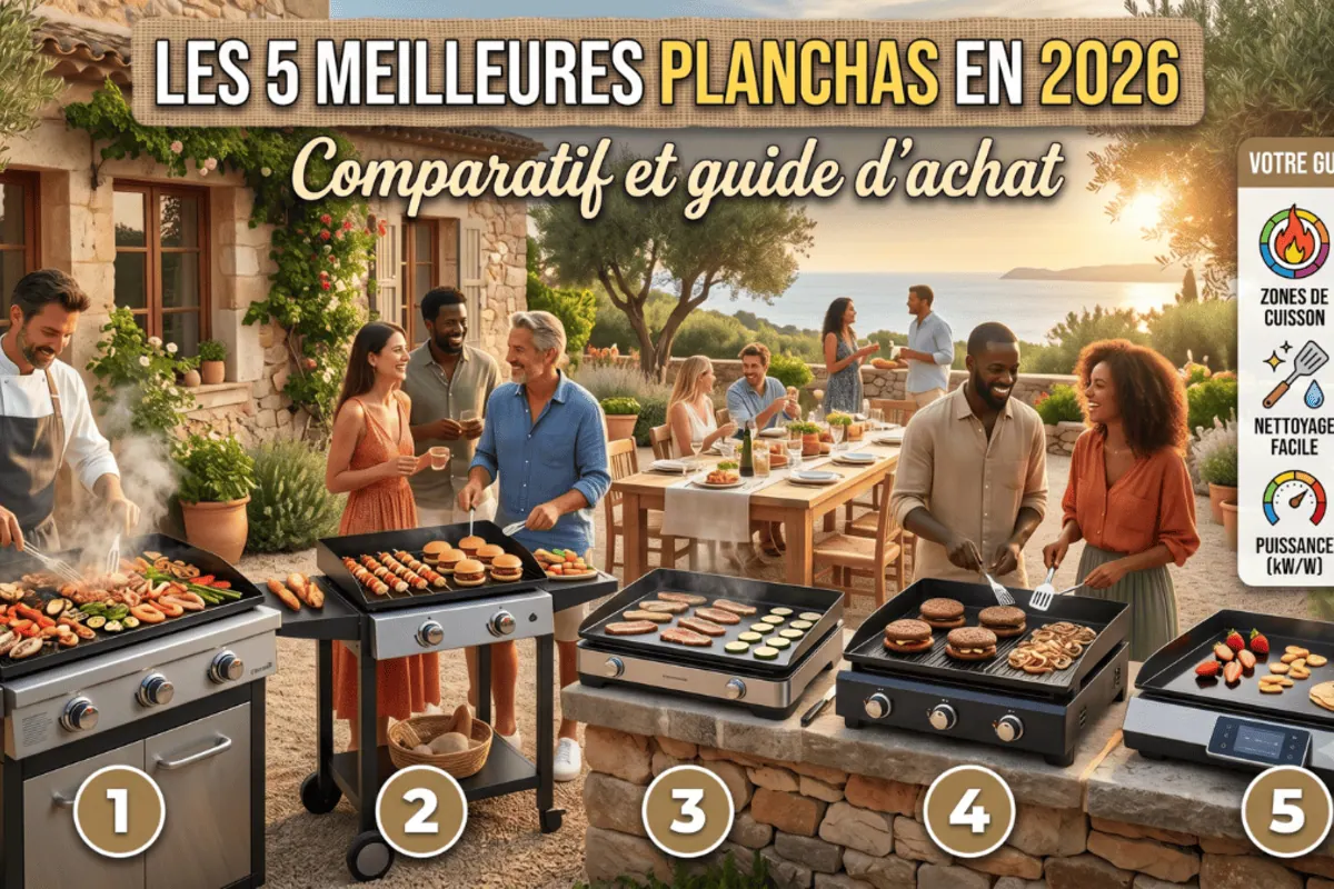 Comparatif 5 meilleures planchas 2026 Krampouz Tefal Campingaz Lagrange Forge Adour gaz electrique fonte inox