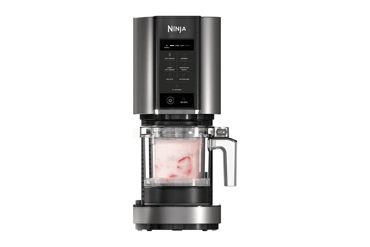 Ninja Creami NC300EU machine à glace et sorbetière 7 programmes 3 pots avec couvercle noir argent
