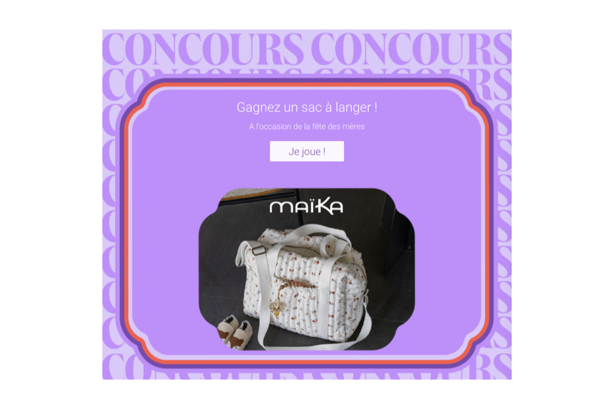 Concours Aubert grand jeu Fête des Mères 3 sacs à langer Maïka coloris Flowers instant gagnant 26 31 mai 2026