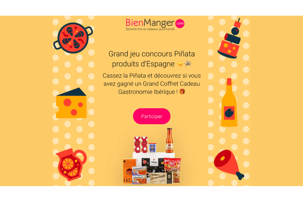 Concours BienManger Piñata produits d'Espagne coffret gastronomie ibérique paella fromage saucisson olives sangria