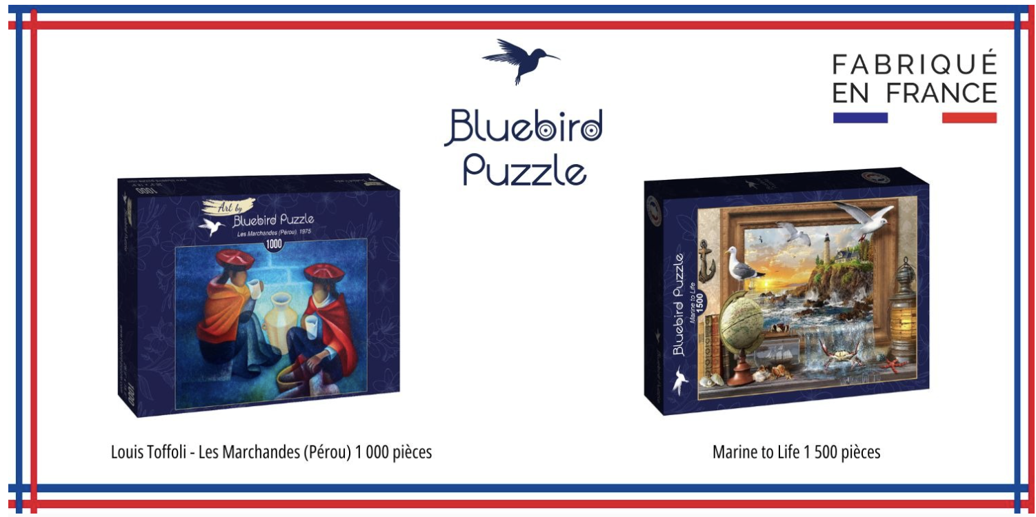 Concours Bluebird Puzzle Made in France 15 lots de 2 puzzles d'art à gagner GEO