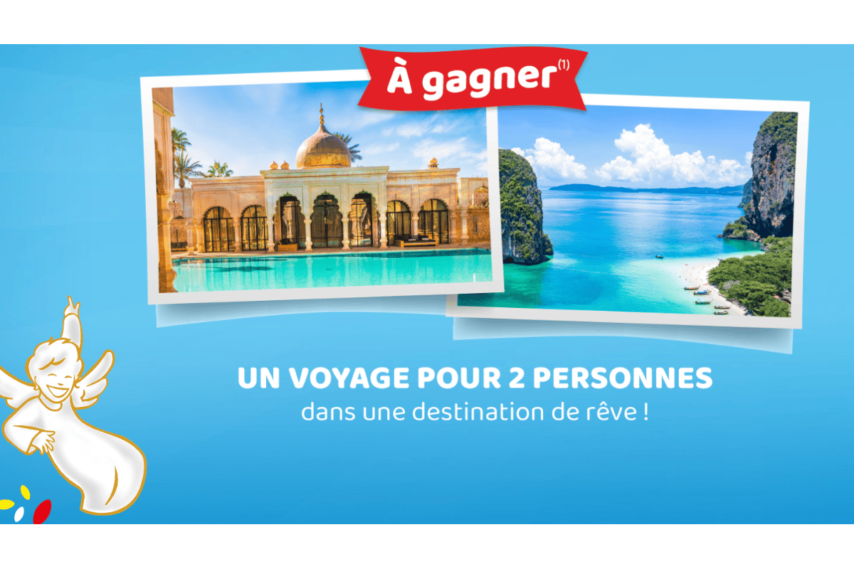 Concours Caprice des Dieux 70 ans Purs Caprices à deux à gagner voyage 2 personnes destination rêve palmier plage temple oriental ange Caprice tirage juillet 2026 Carrefour
