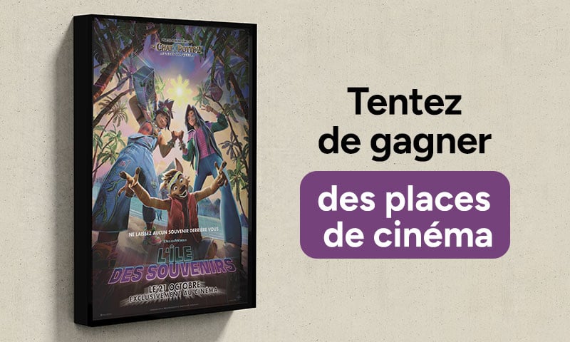 Concours Carrefour L’Île des souvenirs avec des places de cinéma à gagner