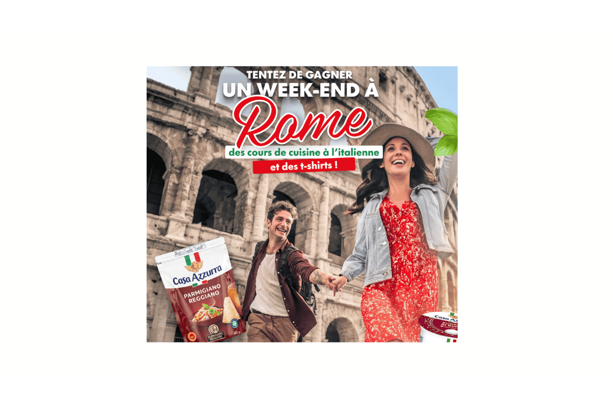 Concours Casa Azzurra week-end Rome cours cuisine italienne T-shirt 34 lots 2026