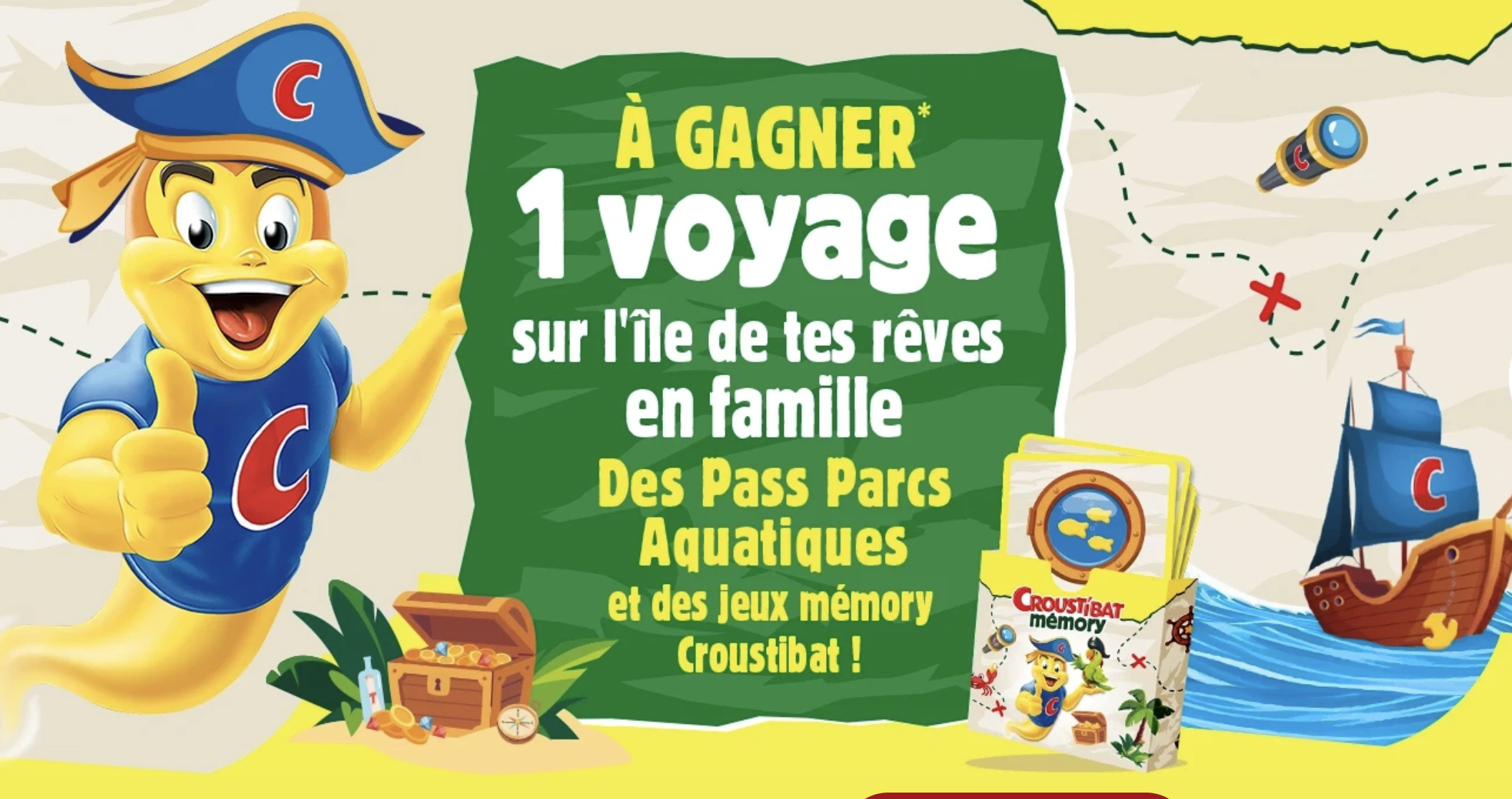 Concours Croustibat Findus L'île secrète : voyage et pass parcs aquatiques à gagner