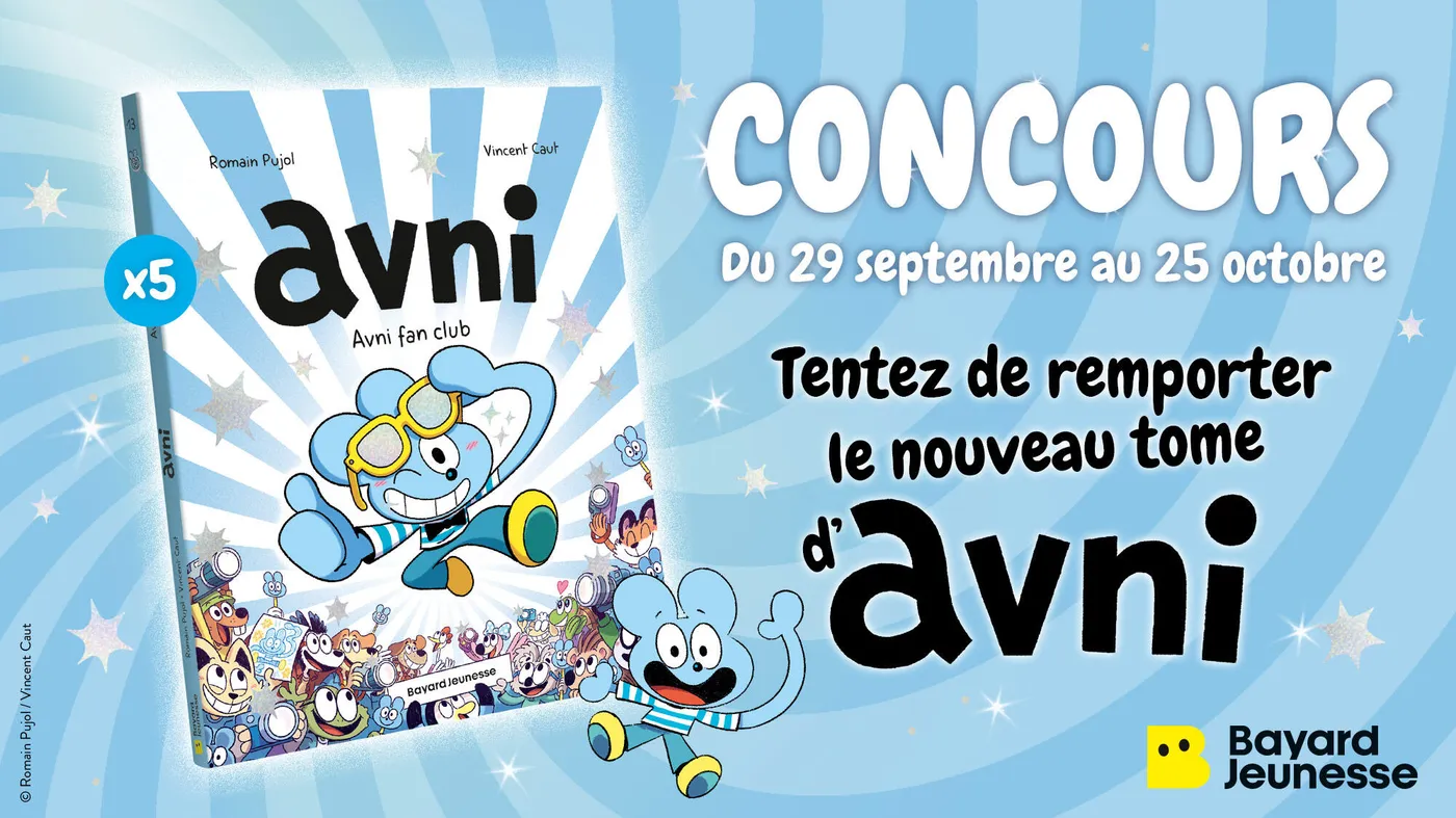 Concours Familiscope avec cinq exemplaires de la BD Avni tome 13 Avni fan club à gagner