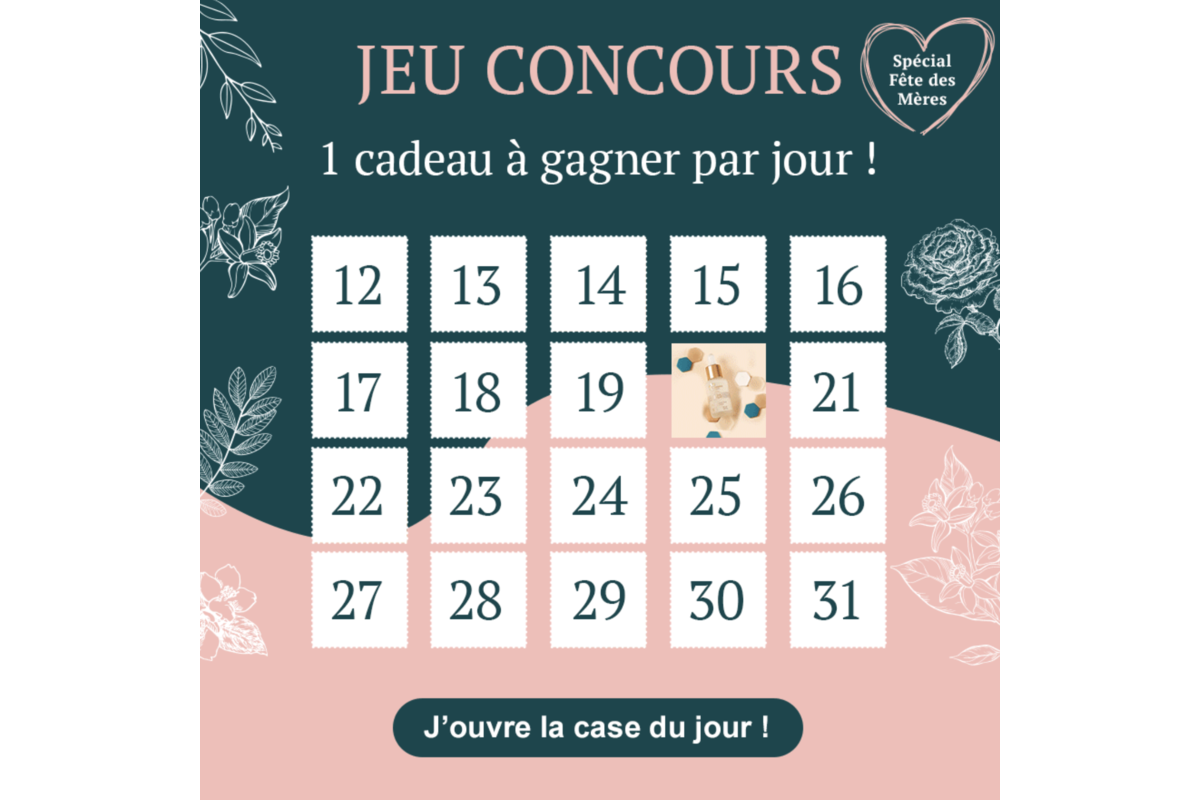 Jeu concours Fleurance Nature calendrier Fête des Mères 2026 instant gagnant 1 cadeau par jour
