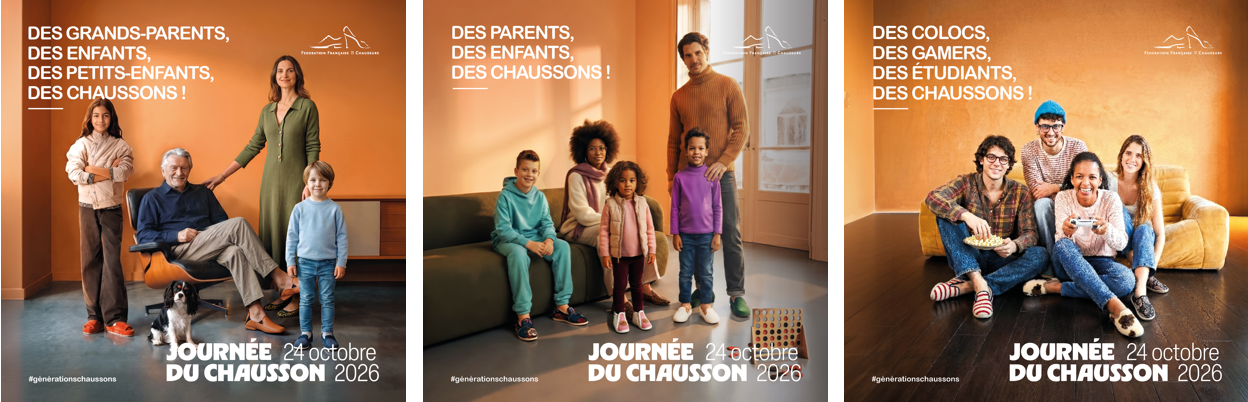 Affiches officielles de la Journée du Chausson 2026 organisée par la Fédération Française de la Chaussure