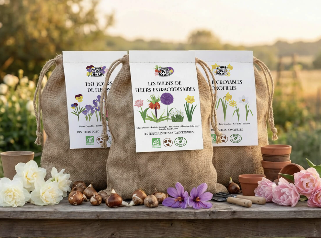 3 kits de bulbes à fleurs bio et éco-conçus en sacs de jute à gagner