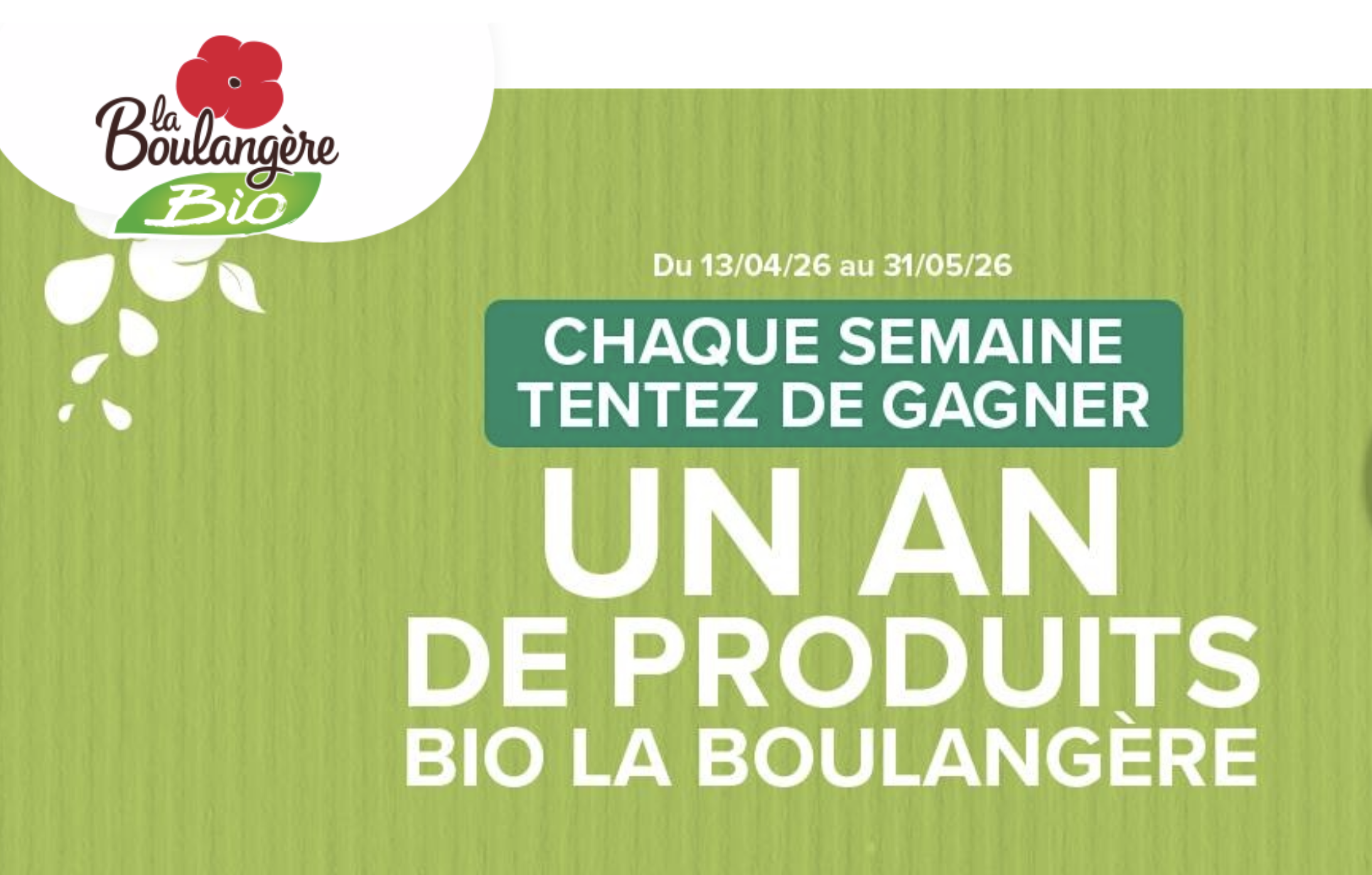 Concours La Boulangère Bio 1 an de produits bio à gagner chéquier 139 euros