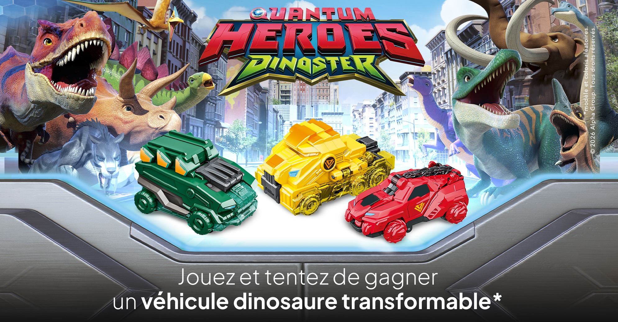 Concours M6 Dinoster avec trois véhicules dinosaures transformables à gagner