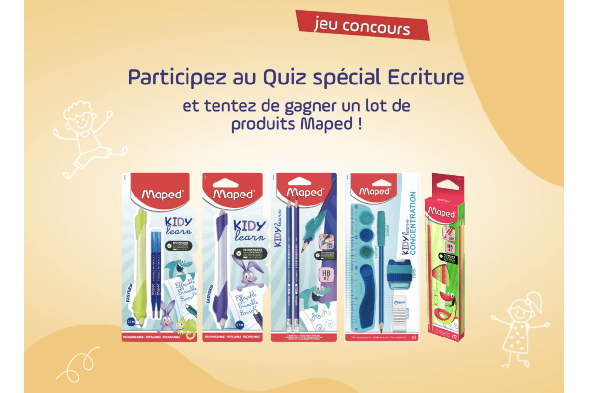 Mapiwee Maped concours Quiz Écriture lot Kidy Learn stylos effaçables crayons