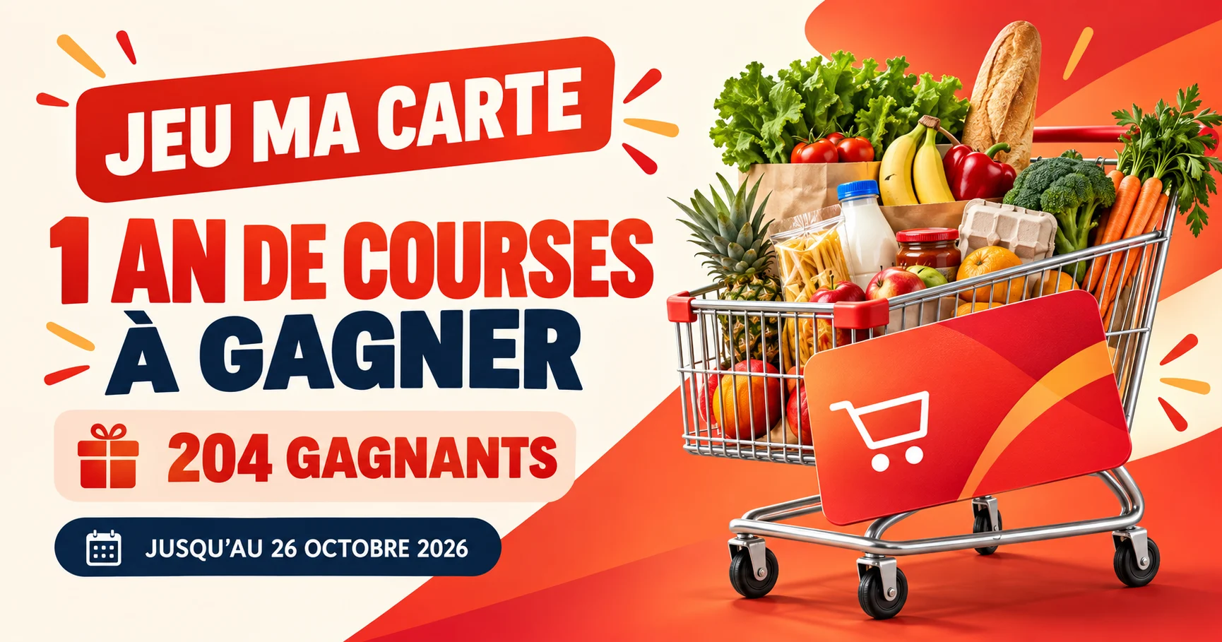 Jeu Ma Carte Netto avec un an de courses et des cartes cadeaux à gagner pour 204 gagnants