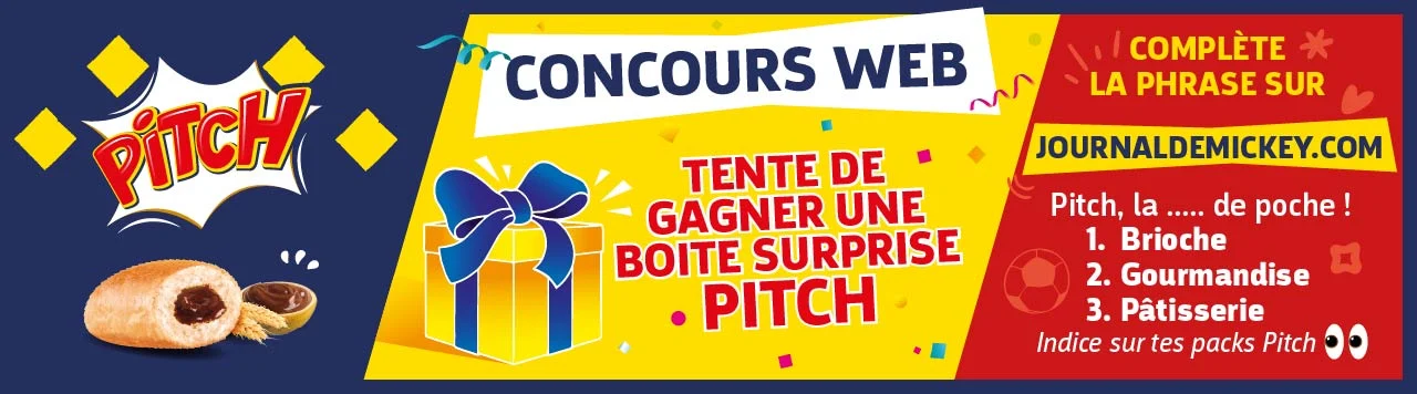 Jeu concours Pasquier Pitch du Journal de Mickey, boîte de cadeaux à gagner avant le 4 août 2026