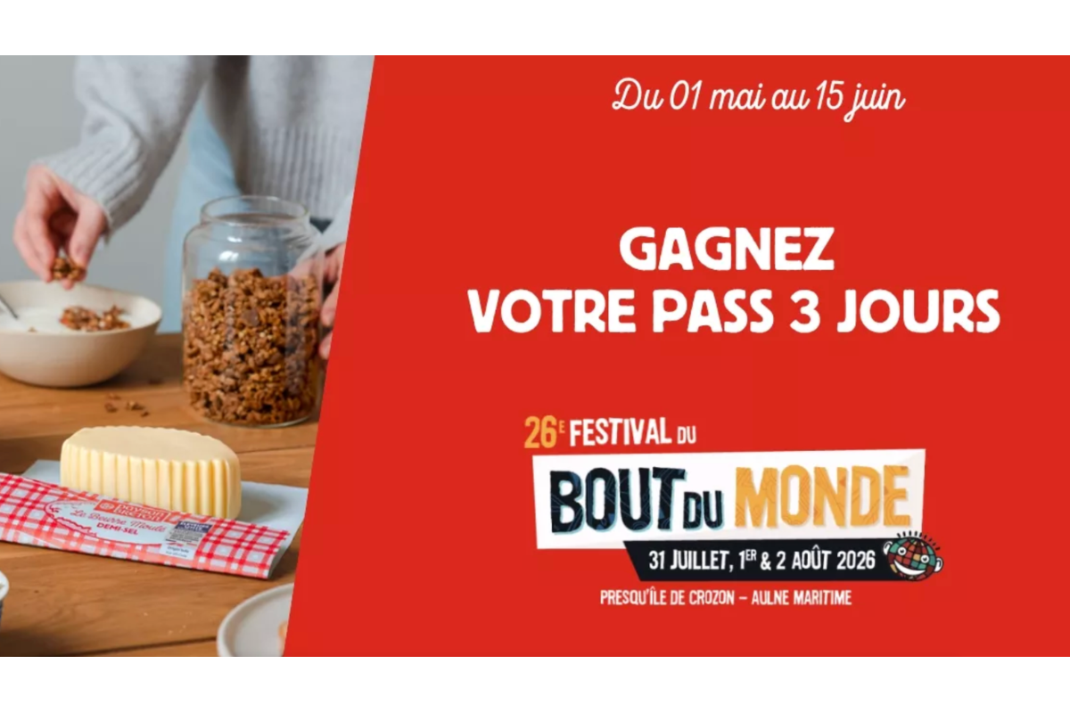 Concours Paysan Breton 17 pass 3 jours Festival du Bout du Monde 2026 Crozon 31 juillet 2 aout instant gagnant obligation achat
