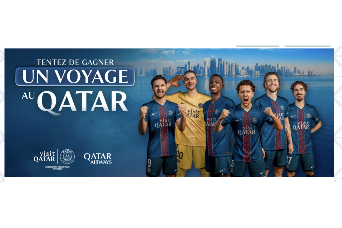 Concours PSG x Visit Qatar voyage Doha 10 gagnants joueurs Paris Saint-Germain skyline Qatar