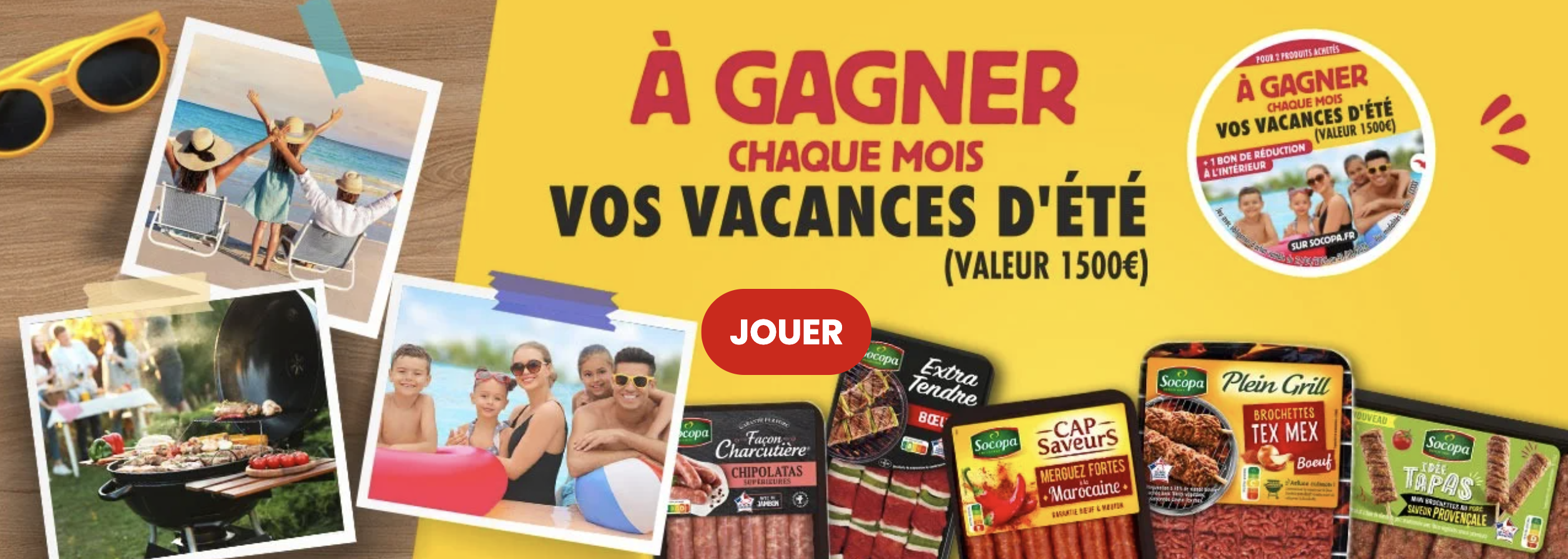 Concours Socopa BBQ'Fest 2026 vacances été 1500 euros par mois à gagner