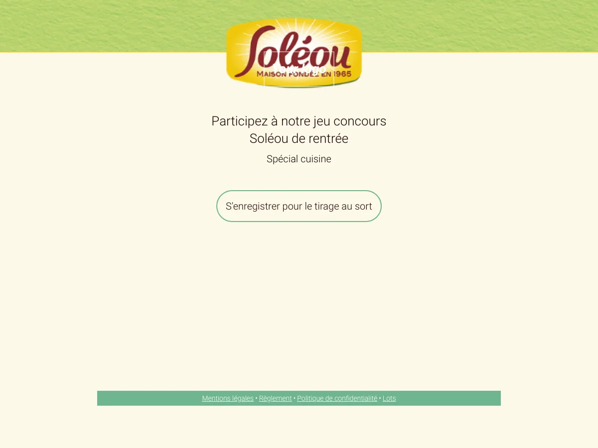 Jeu concours Soléou de la rentrée spécial cuisine avec trois lots à gagner