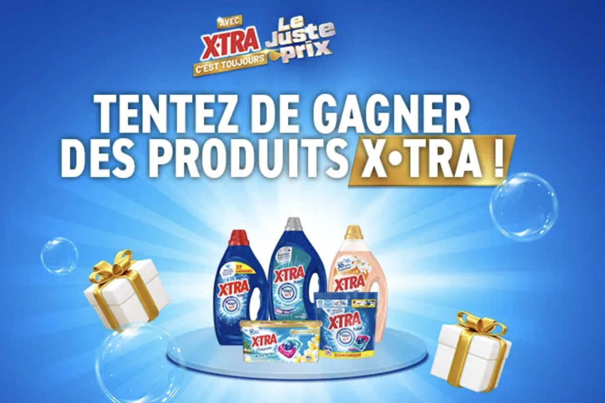 Concours X.TRA Le Juste Prix La Belle Adresse Henkel 350 lots lessive totebag bob mai decembre 2026