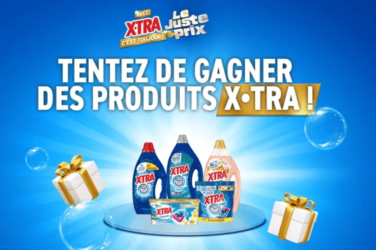 Concours X.TRA Le Juste Prix La Belle Adresse Henkel 350 lots lessive totebag bob mai decembre 2026