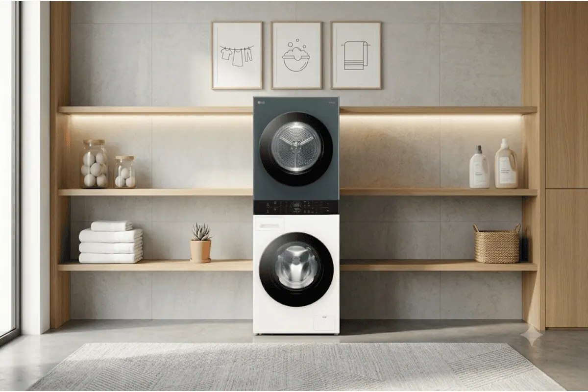 Tour LG WASHTOWER lave-linge 12 kg sèche-linge 10 kg AI Direct Drive TurboWash Steam 1 899 € Darty