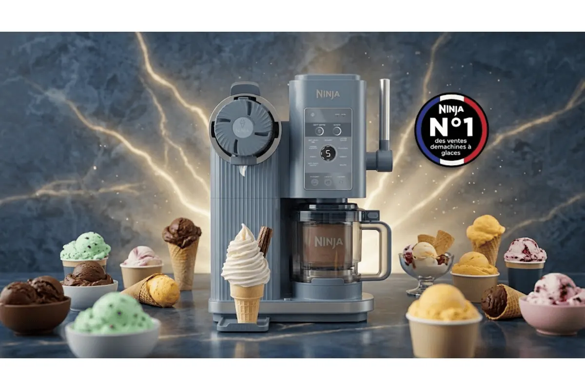 Sorbetière Ninja CREAMi Scoop & Swirl NC702EU bleu acier 13-en-1 glace italienne 279,99 € Darty