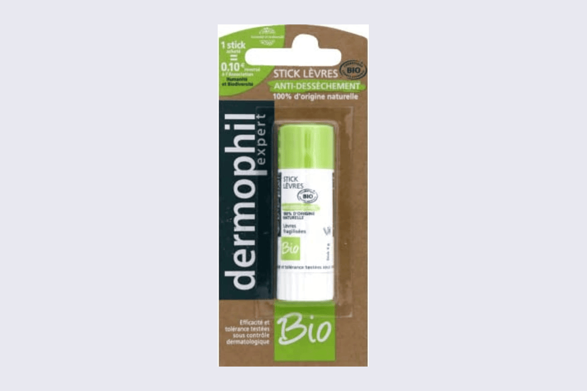 Dermophil Stick lèvres anti-dessèchement bio 4 g fabrication française