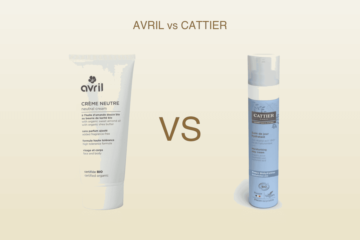 Duel Avril Crème Neutre Bio vs Cattier Soin Jour Hydratant Bio pour crème visage bio 2026
