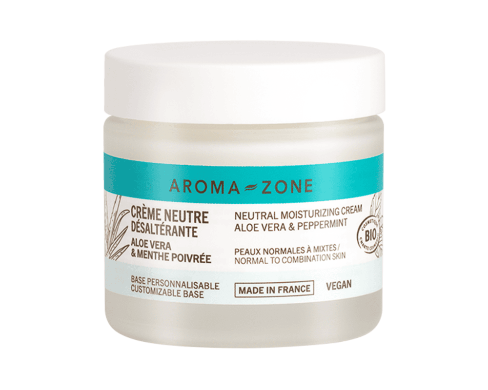 Aroma-Zone Crème Neutre Désaltérante Aloe Vera & Menthe Poivrée