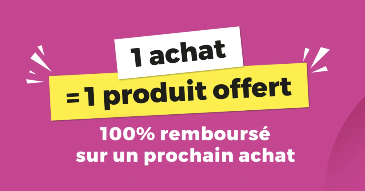 Jeu Envie de Plus un achat donne droit à un produit offert remboursé à 100 %