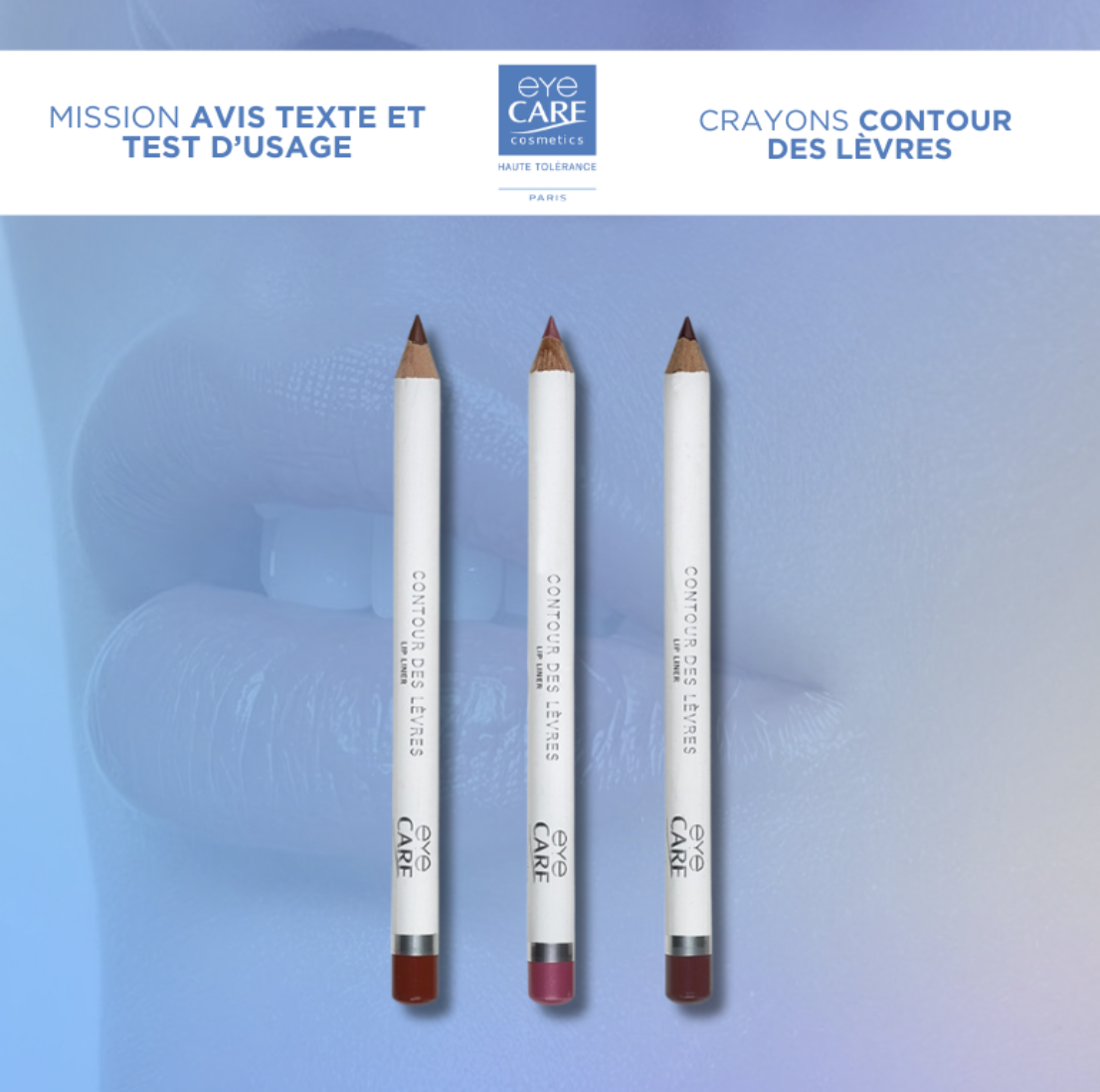 Crayons contour des lèvres Eye Care Cosmetics haute tolérance test gratuit