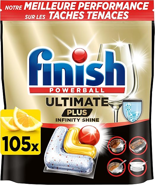 Sachet Finish Ultimate Plus Infinity Shine citron 105 capsules