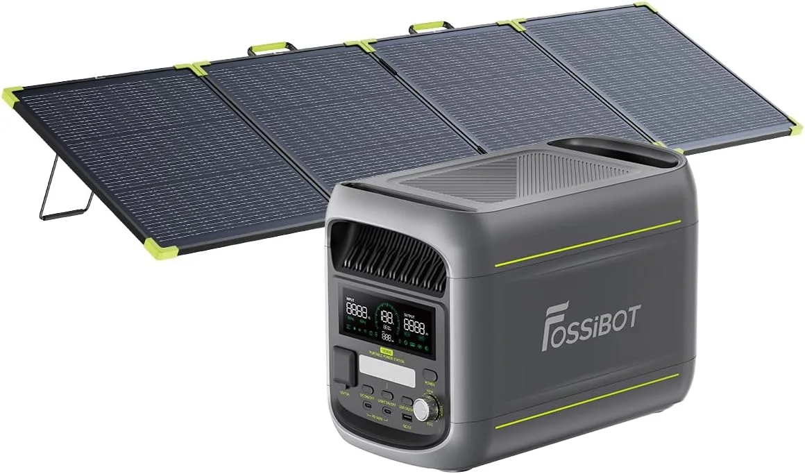 Station électrique portable FOSSiBOT F1800 avec panneau solaire pliable 200 W