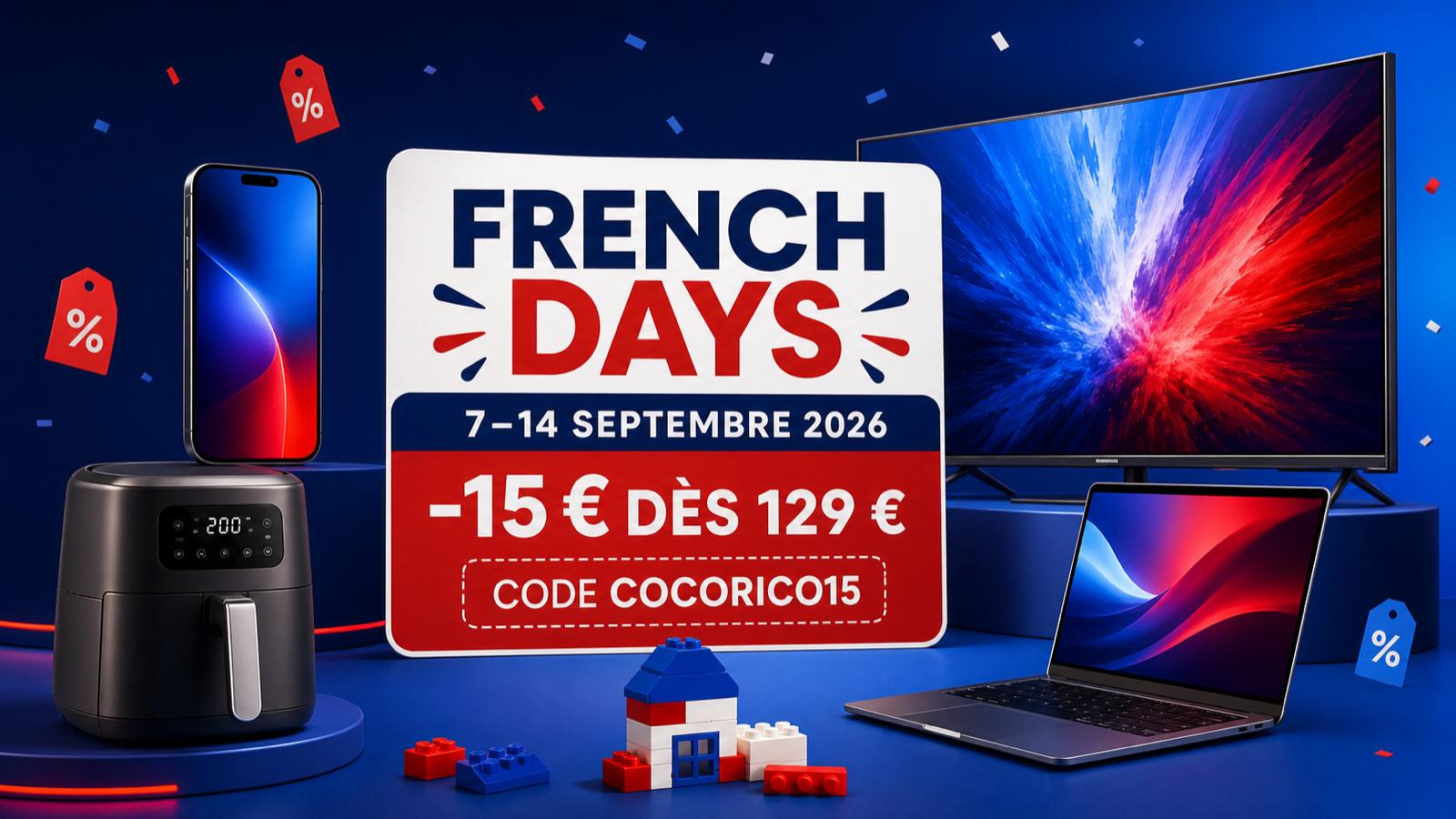 French Days Cdiscount septembre 2026 code COCORICO15 et meilleurs bons plans