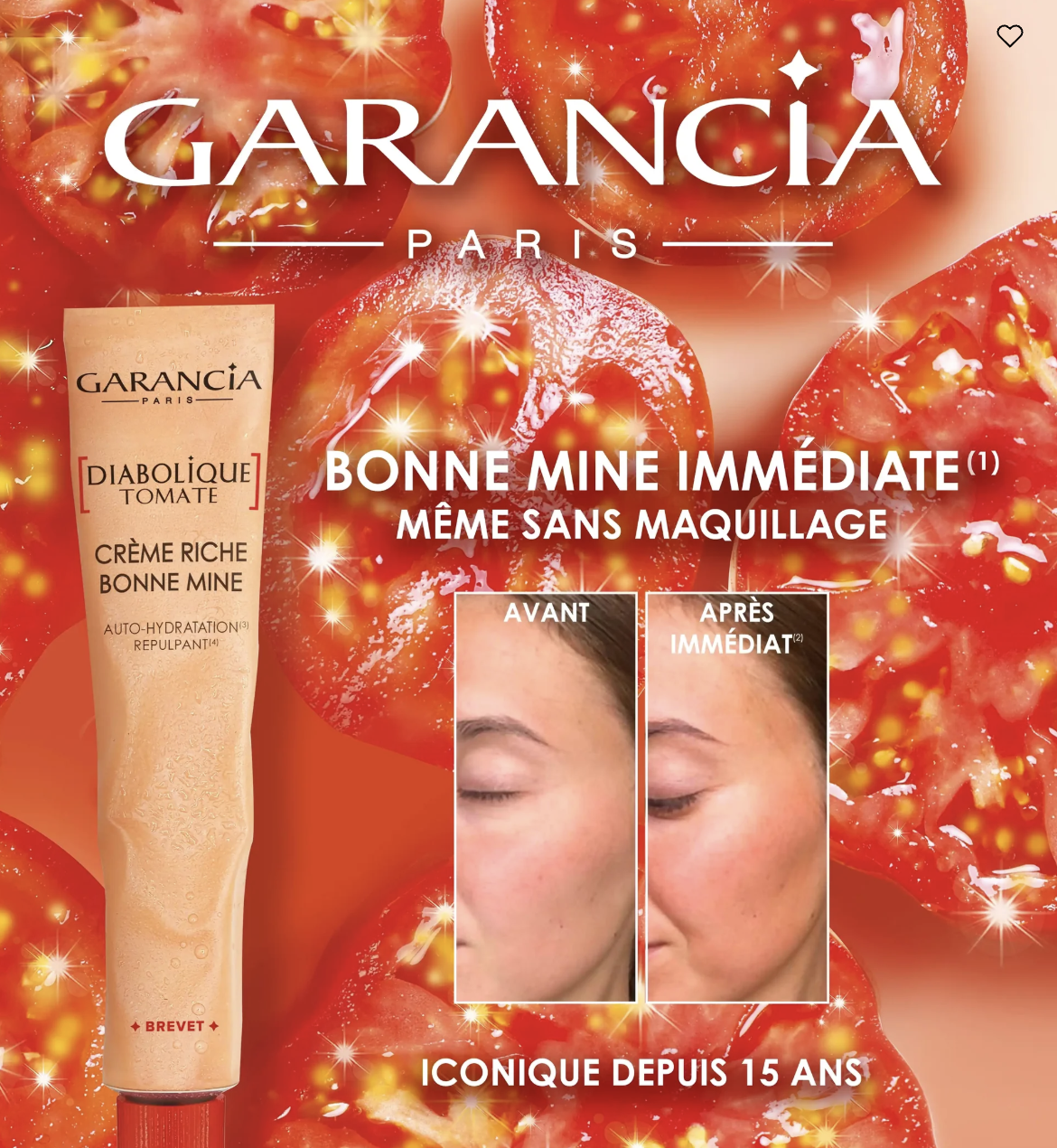 Garancia Diabolique Tomate crème riche bonne mine avant après