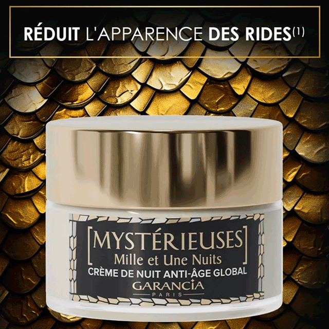 Crème de nuit anti-âge globale Garancia Mystérieuses Mille et Une Nuits incluse dans le coffret
