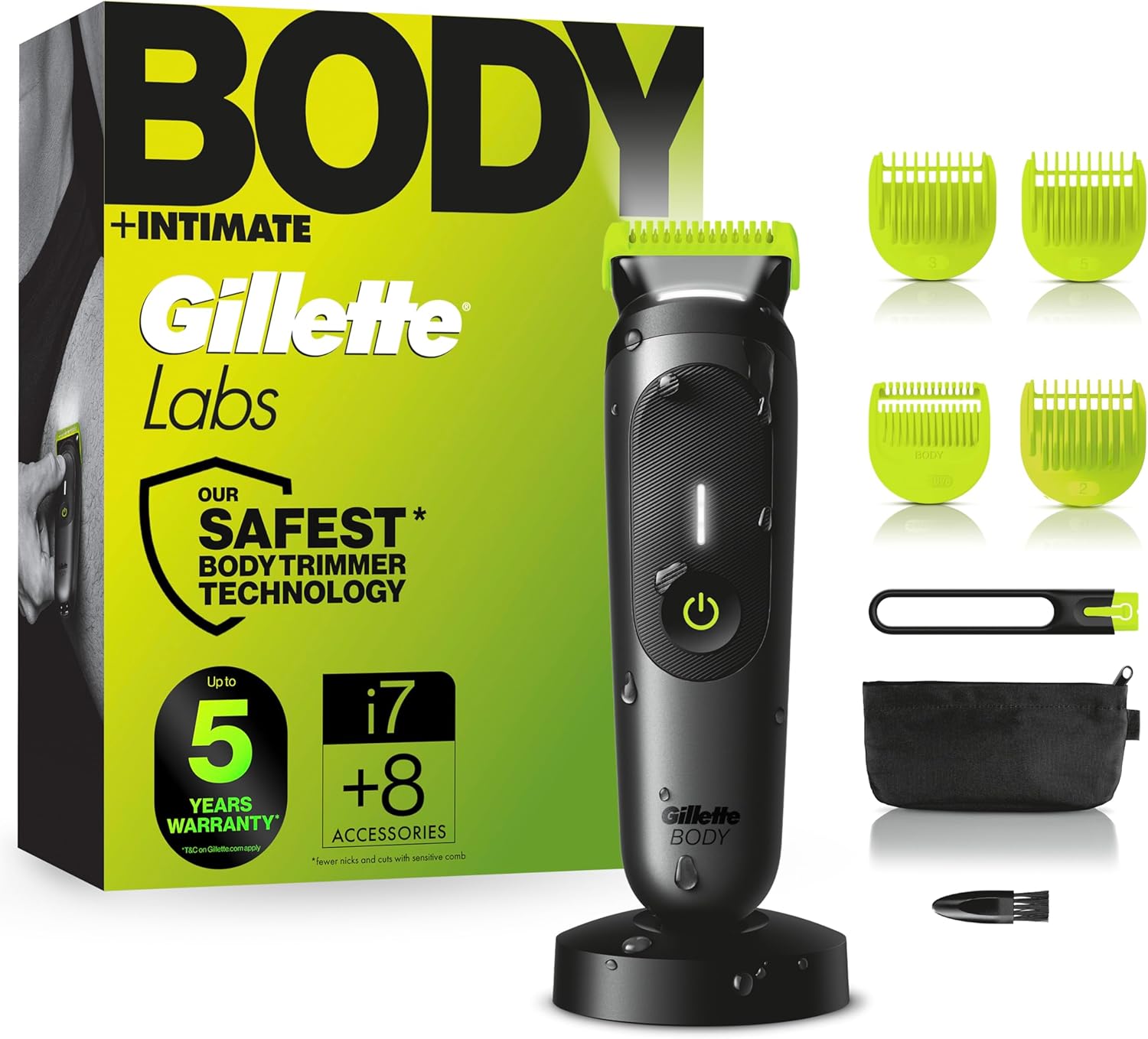 Gillette Labs Body + Intimate i7 tondeuse homme avec accessoires