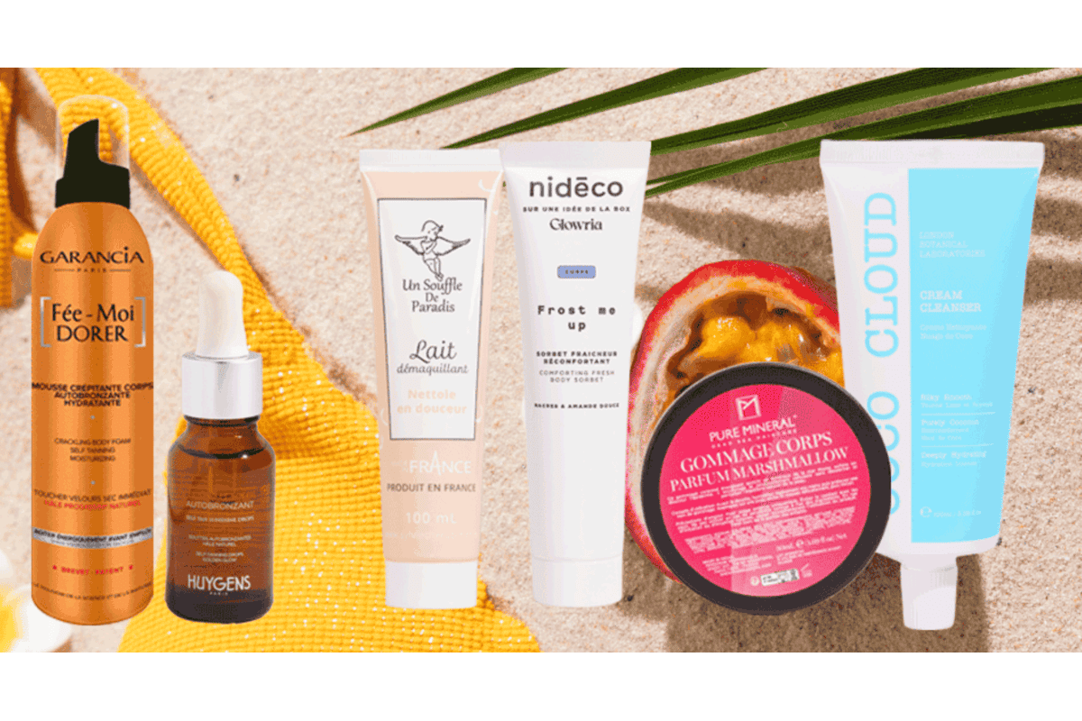 Glowria duo Teint Hâlé Garancia Fée-Moi Dorer Huygens gouttes duo visage Un Souffle de Paradis Lait London Botanical Cloud duo corps Nidéco Frost me up Pure Mineral Gommage Marshmallow