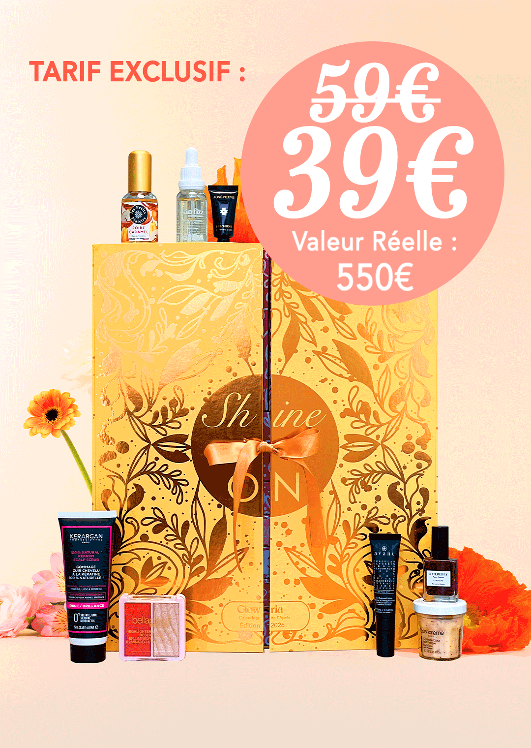 Calendrier Glowria Shine ON à 39 euros au lieu de 59 euros