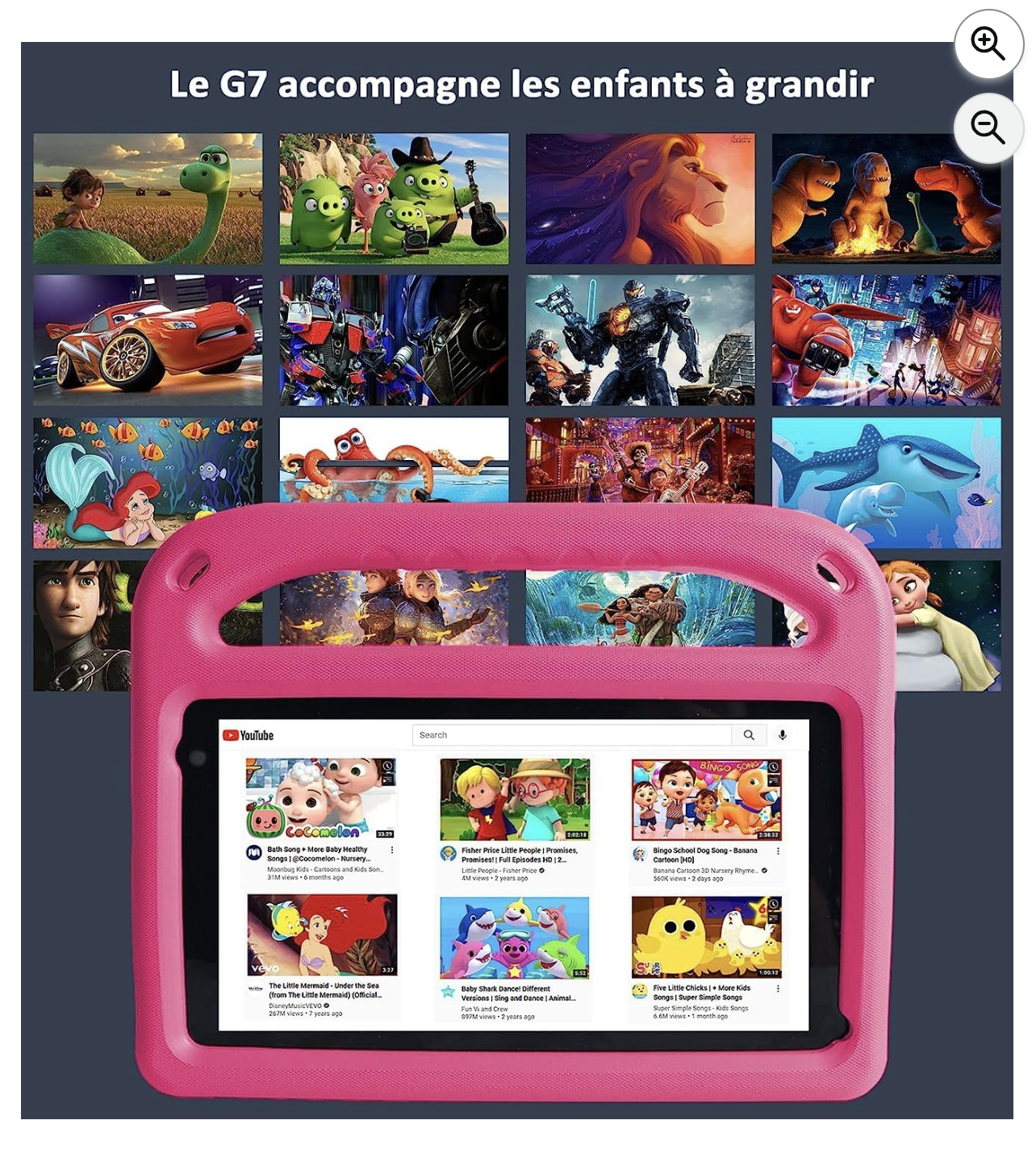 GOODTEL G7 tablette accompagne les enfants YouTube Kids Netflix Disney+