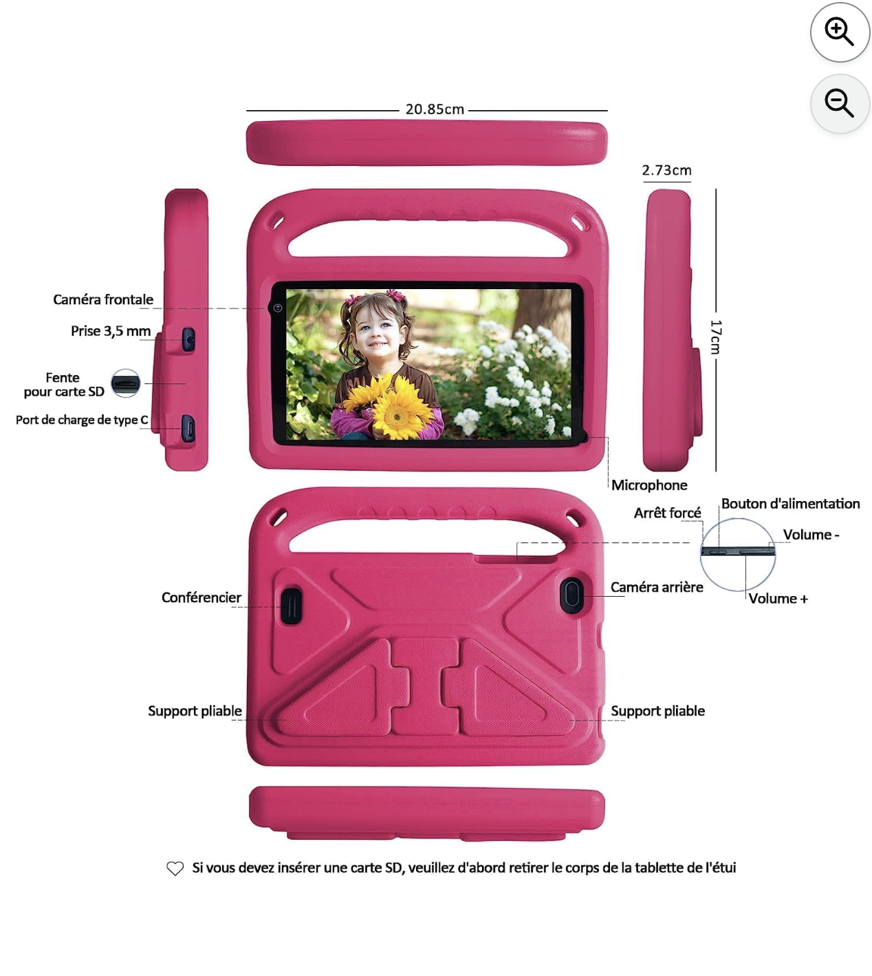 GOODTEL G7 details etui protection dimensions cameras