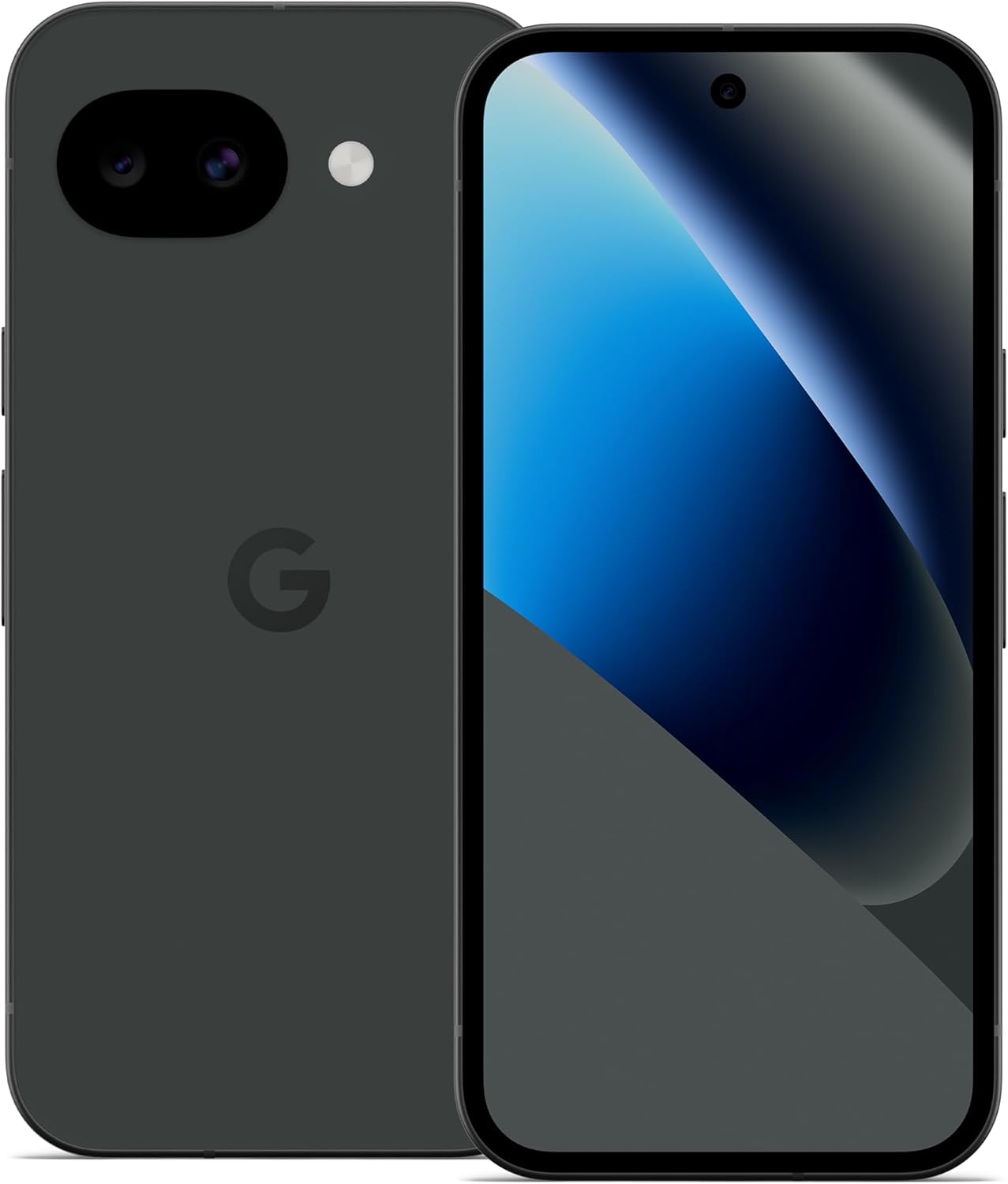 Google Pixel 10a 128 Go Noir Volcanique vu de face et de dos